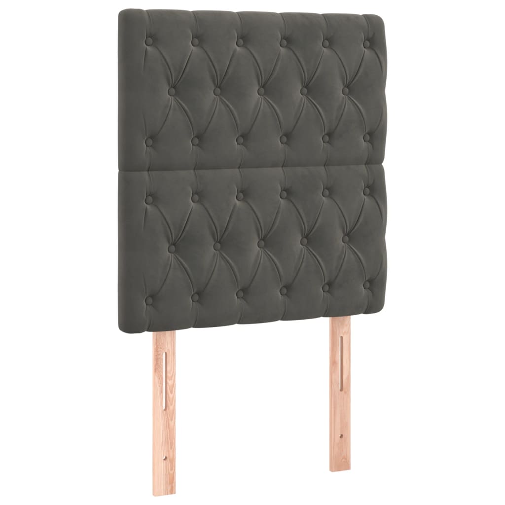 Boxspring Met Matras En Led Fluweel Donkergrijs 80 x 200 cm Getuft ontwerp