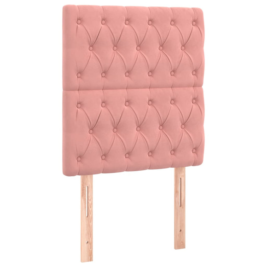 Boxspring Met Matras En Led Fluweel Roze 80 x 200 cm Getuft ontwerp