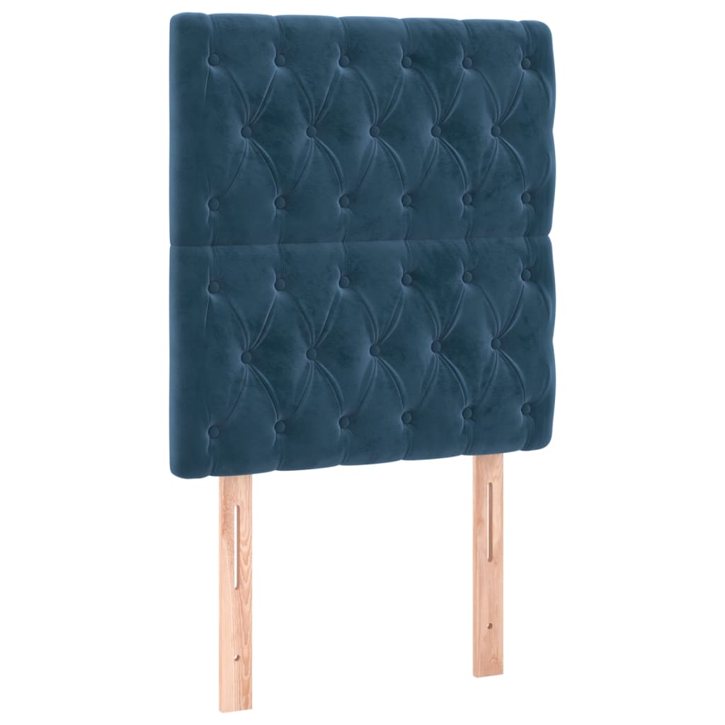Boxspring Met Matras En Led Fluweel Donkerblauw 90 x 190 cm Getuft ontwerp