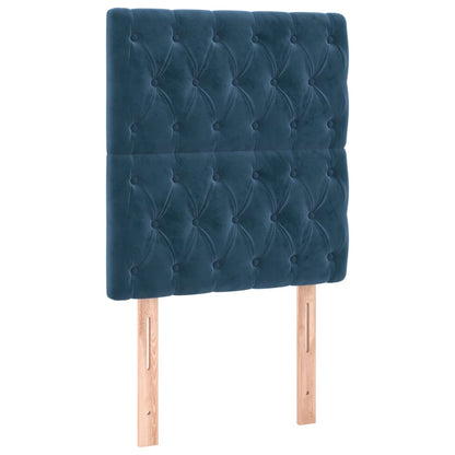 Boxspring Met Matras En Led Fluweel Donkerblauw 90 x 190 cm Getuft ontwerp