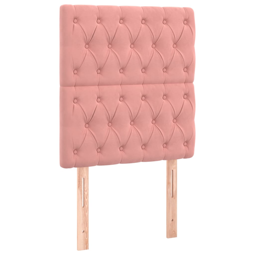 Boxspring Met Matras En Led Fluweel Roze 90 x 190 cm Getuft ontwerp