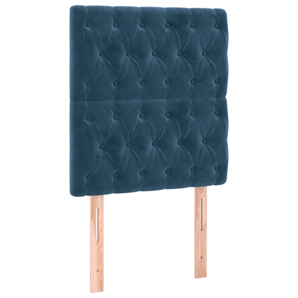 Boxspring Met Matras En Led Fluweel Donkerblauw 90 x 200 cm Getuft ontwerp