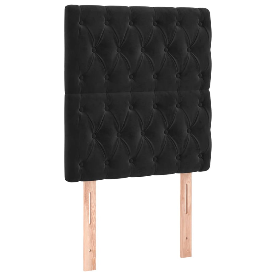 Boxspring Met Matras En Led Fluweel Zwart 100 x 200 cm Getuft ontwerp