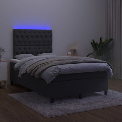 Boxspring Met Matras En Led Fluweel Zwart 120 x 200 cm Getuft ontwerp