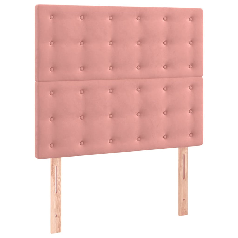 Boxspring met matras en LED fluweel roze 90x190 cm