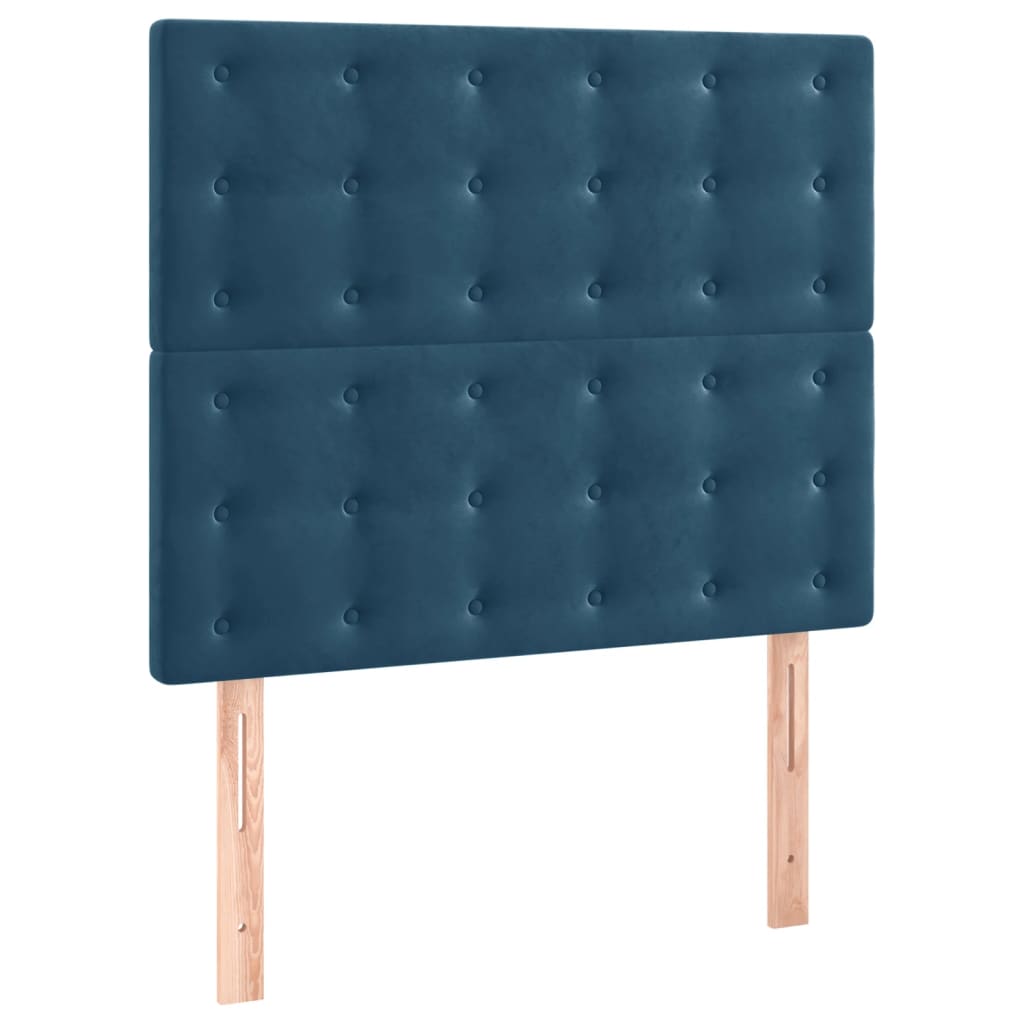 Boxspring met matras en LED fluweel donkerblauw 90x200 cm