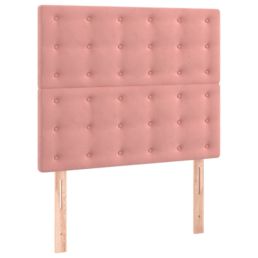 Boxspring met matras en LED fluweel roze 90x200 cm