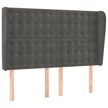 Boxspring Met Matras En Led Fluweel Donkergrijs 140 x 200 cm Knopen