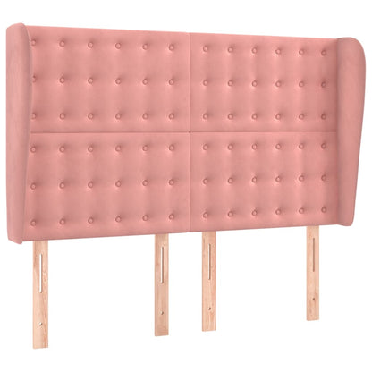 Boxspring Met Matras En Led Fluweel Roze 140 x 200 cm Knopen
