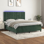 Boxspring met matras 180x200 cm fluweel donkergroen