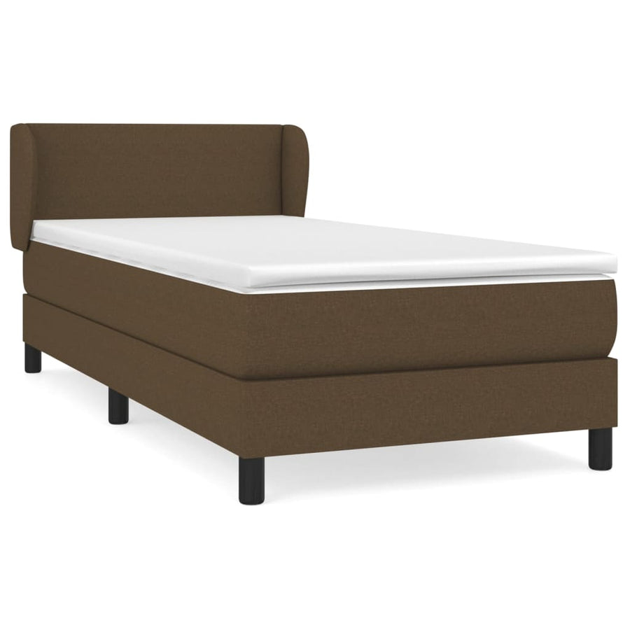 Boxspring Met Matras Stof Donkerbruin 80 x 200 cm Effen ontwerp