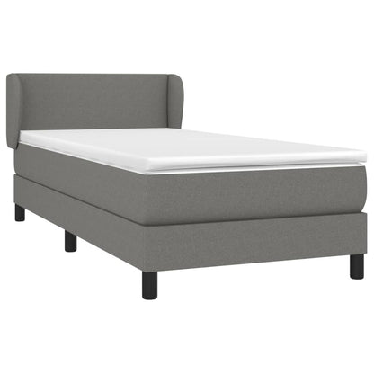Boxspring Met Matras Stof Donkergrijs 90 x 190 cm Effen ontwerp