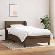 Boxspring 90x190 cm donkerbruin stof