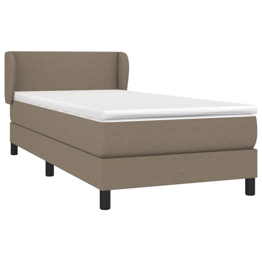 Boxspring met matras stof taupe 90x200 cm 90 x 200 cm Taupe