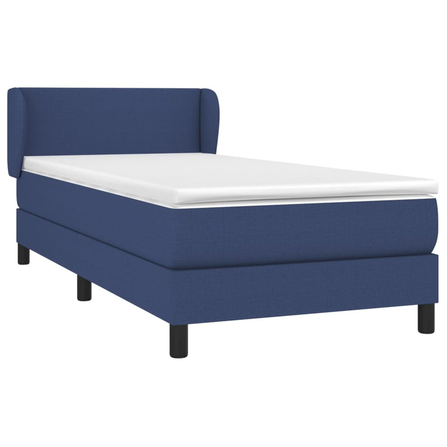 Boxspring Met Matras Stof Blauw 90 x 200 cm Effen ontwerp