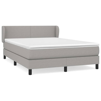 Boxspring Met Matras Stof Lichtgrijs 140 x 190 cm Effen ontwerp