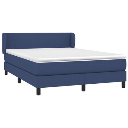 Boxspring Met Matras Stof Blauw 140 x 190 cm Effen ontwerp