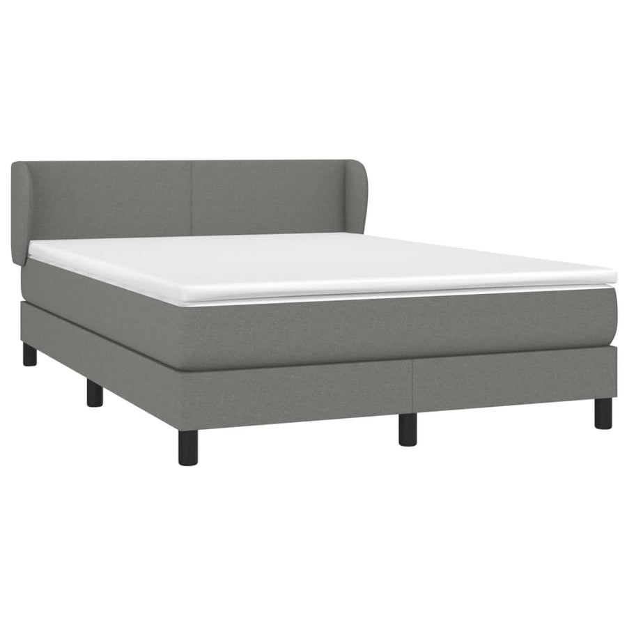 Boxspring Met Matras Stof Donkergrijs 140 x 200 cm Effen ontwerp