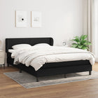 Boxspring Met Matras Stof Zwart 140 x 200 cm Effen ontwerp