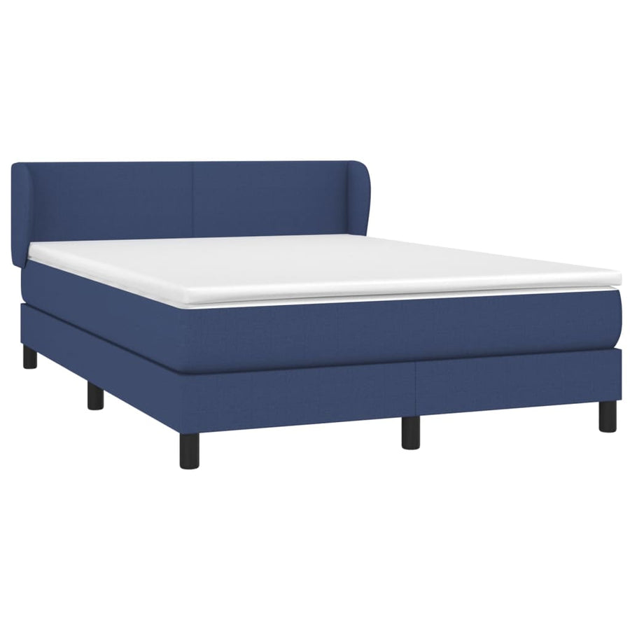 Boxspring Met Matras Stof Blauw 140 x 200 cm Effen ontwerp