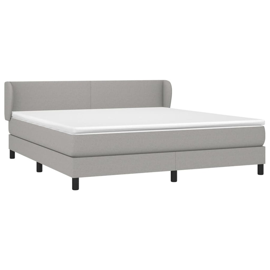 Boxspring Met Matras Stof Lichtgrijs 160 x 200 cm Effen ontwerp