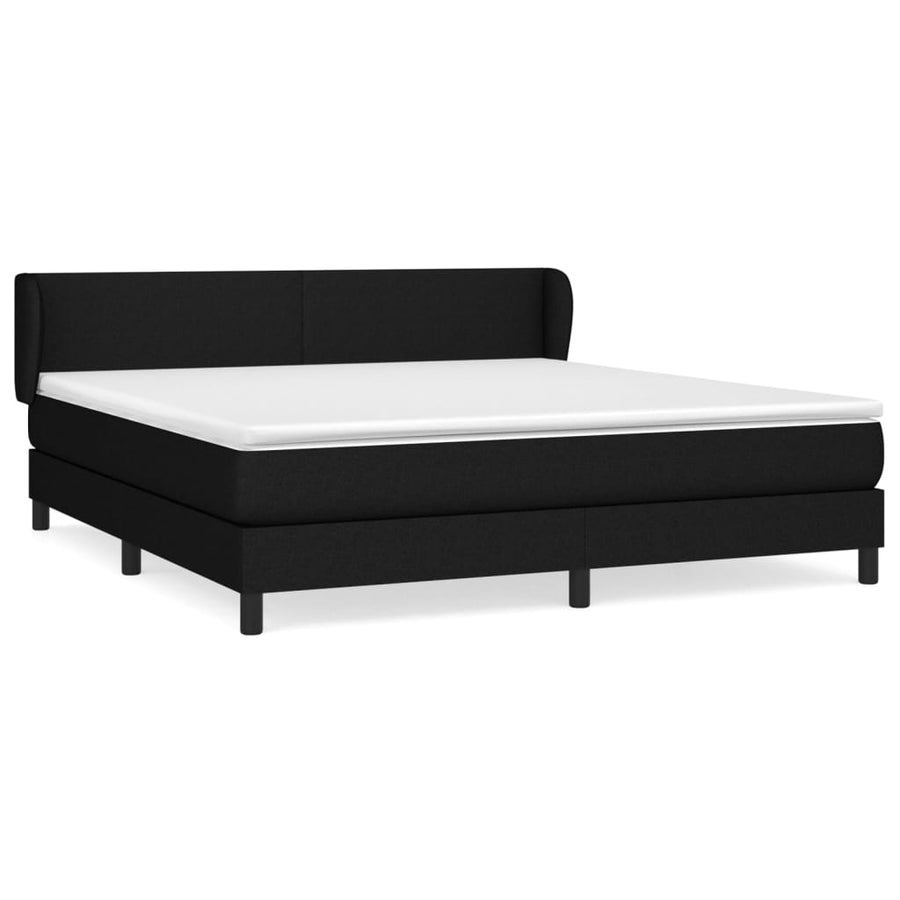 Boxspring Met Matras Stof Zwart 160 x 200 cm Effen ontwerp