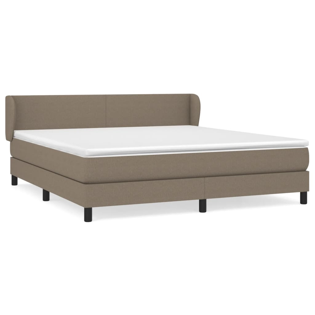 Boxspring met matras stof taupe 160x200 cm 160 x 200 cm Taupe