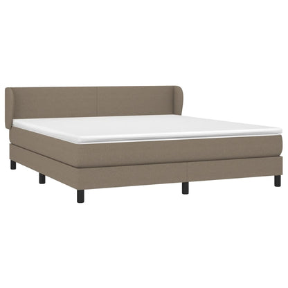Boxspring met matras stof taupe 160x200 cm 160 x 200 cm Taupe