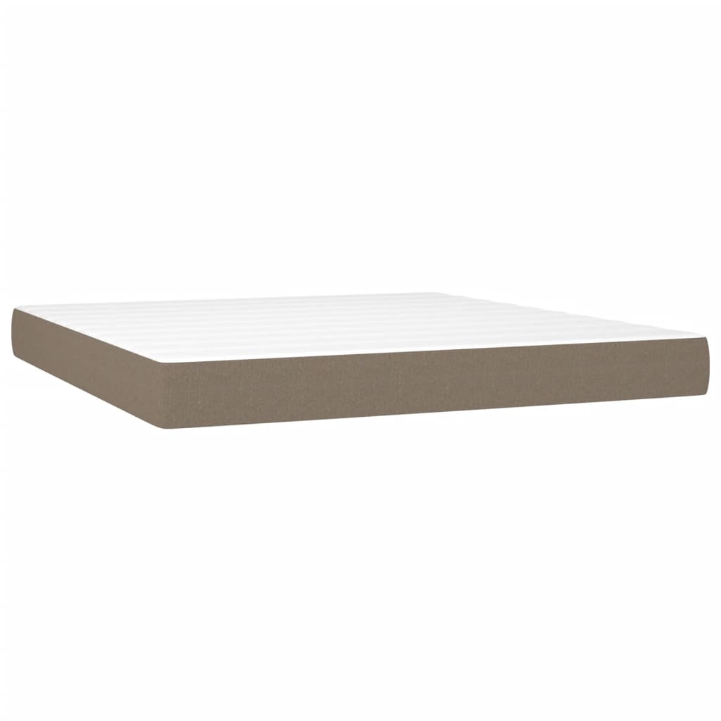 Boxspring met matras stof taupe 160x200 cm 160 x 200 cm Taupe