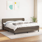 Boxspring met matras stof taupe 160x200 cm 160 x 200 cm Taupe