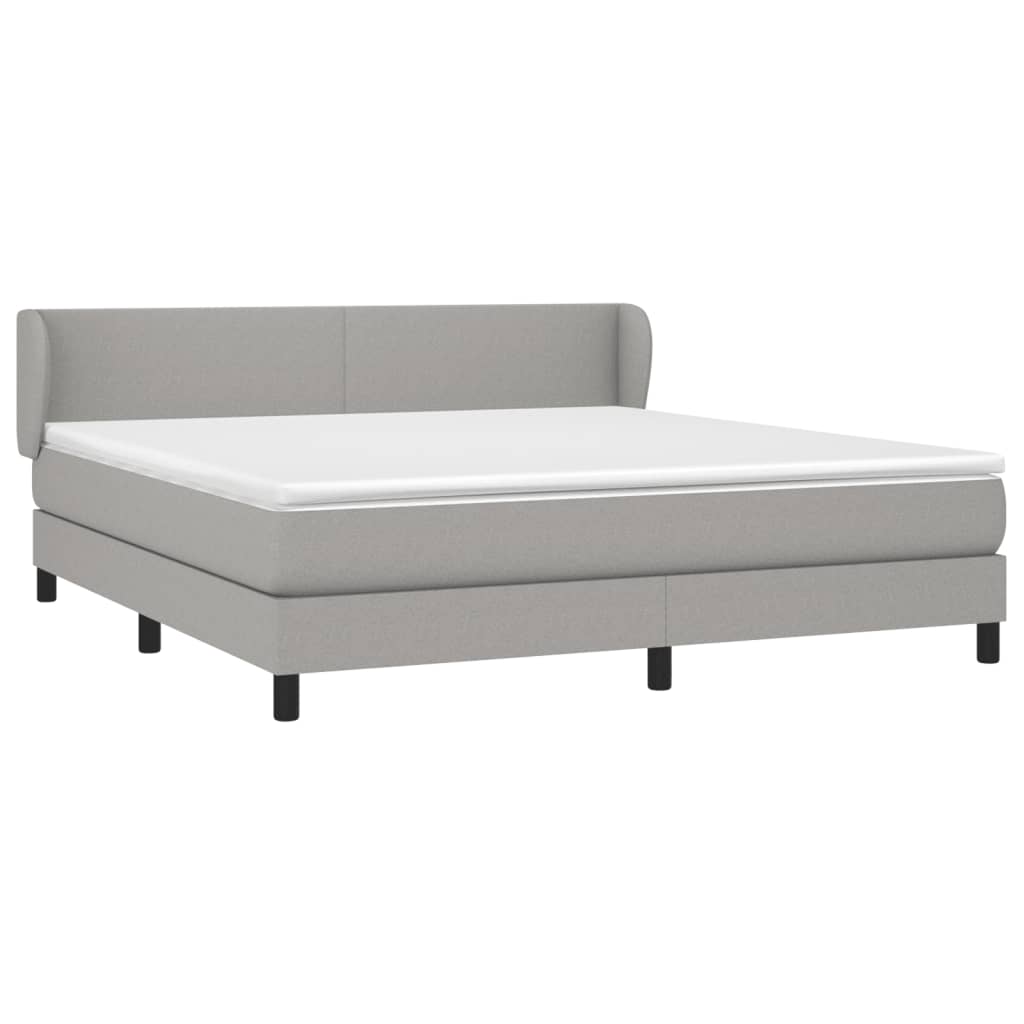 Boxspring Met Matras Stof Lichtgrijs 180 x 200 cm Effen ontwerp
