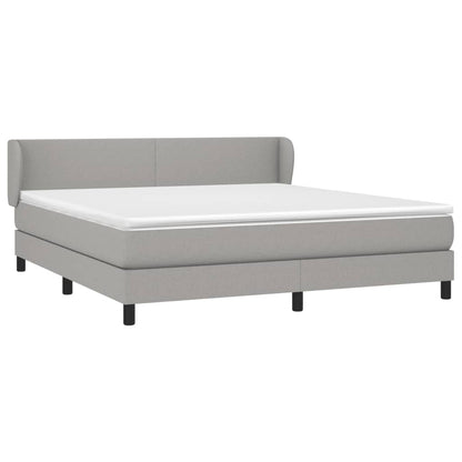 Boxspring Met Matras Stof Lichtgrijs 180 x 200 cm Effen ontwerp