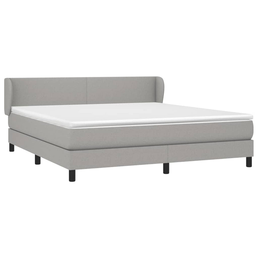 Boxspring Met Matras Stof Lichtgrijs 180 x 200 cm Effen ontwerp