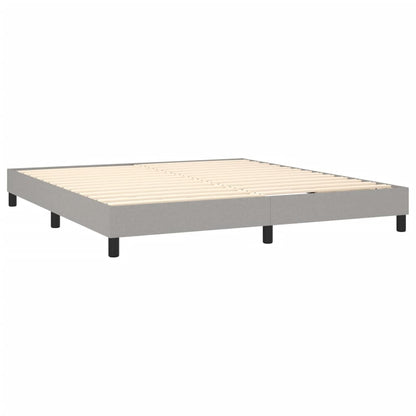 Boxspring Met Matras Stof Lichtgrijs 180 x 200 cm Effen ontwerp