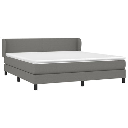 Boxspring Met Matras Stof Donkergrijs 180 x 200 cm Effen ontwerp