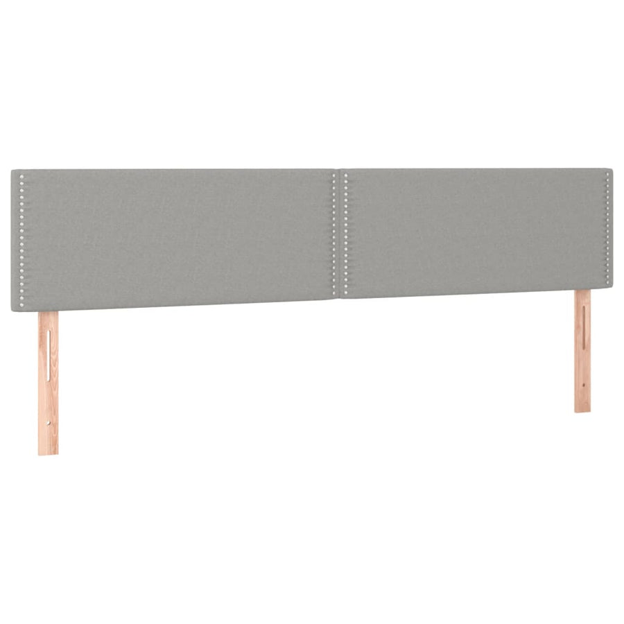 Boxspring Met Matras Stof Lichtgrijs 180 x 200 cm Effen met spijkers