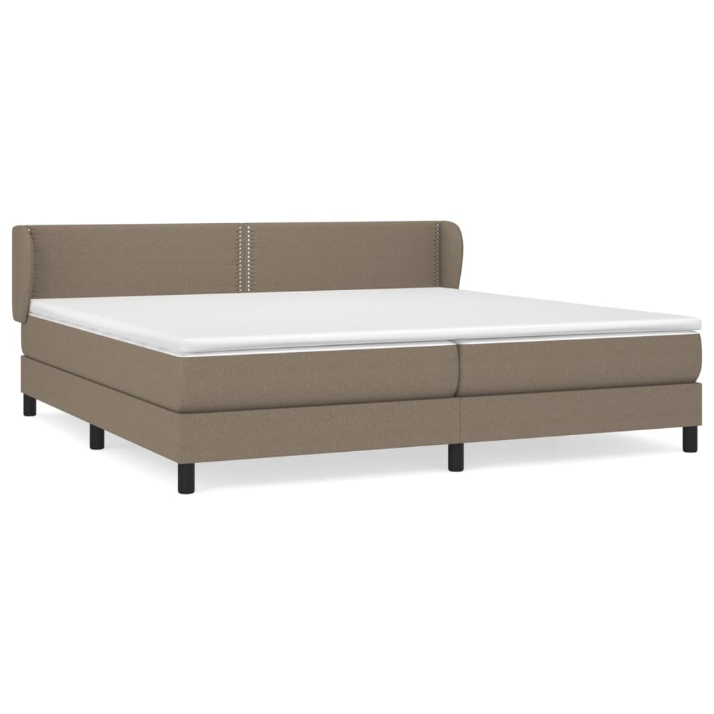 Boxspring met matras stof taupe 200x200 cm 200 x 200 cm Taupe