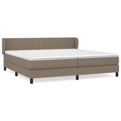 Boxspring met matras stof taupe 200x200 cm 200 x 200 cm Taupe