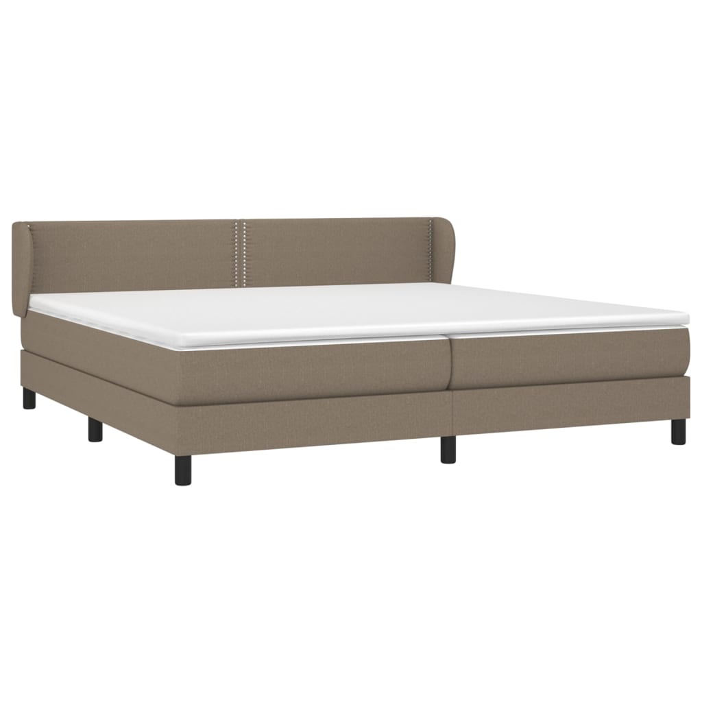 Boxspring met matras stof taupe 200x200 cm 200 x 200 cm Taupe