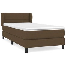 Boxspring Met Matras Stof Donkerbruin 80 x 200 cm Blok met vierkanten