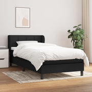 Boxspring met matras 90x200 cm zwart stof