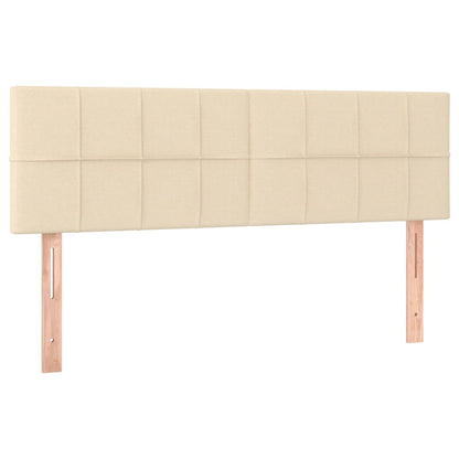 Boxspring met matras stof crèmekleurig 140x190 cm 140 x 190 cm Crème