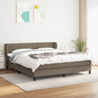 Box spring with mattress fabric taupe 160x200 cm
