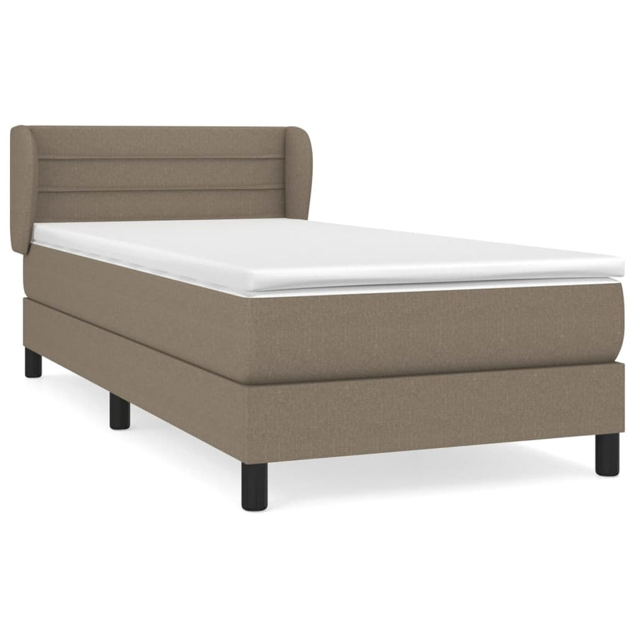 Boxspring met matras stof taupe 90x200 cm 90 x 200 cm Taupe