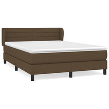 Boxspring Met Matras Stof Donkerbruin 140 x 190 cm Horizontale strepen