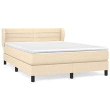 Boxspring met matras stof crèmekleurig 140x190 cm 140 x 190 cm Horizontale strepen