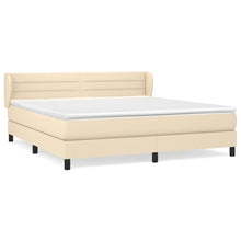 Boxspring Met Matras Stof Kleurig Crème 160 x 200 cm Horizontale strepen
