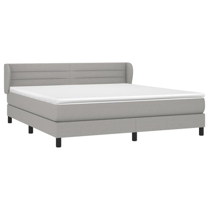 Boxspring Met Matras Stof Lichtgrijs 180 x 200 cm Horizontale strepen