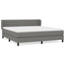 Boxspring Met Matras Stof Donkergrijs 180 x 200 cm Horizontale strepen