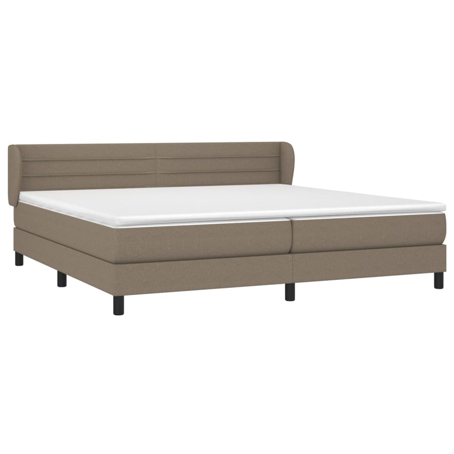 Boxspring met matras stof taupe 200x200 cm 200 x 200 cm Taupe